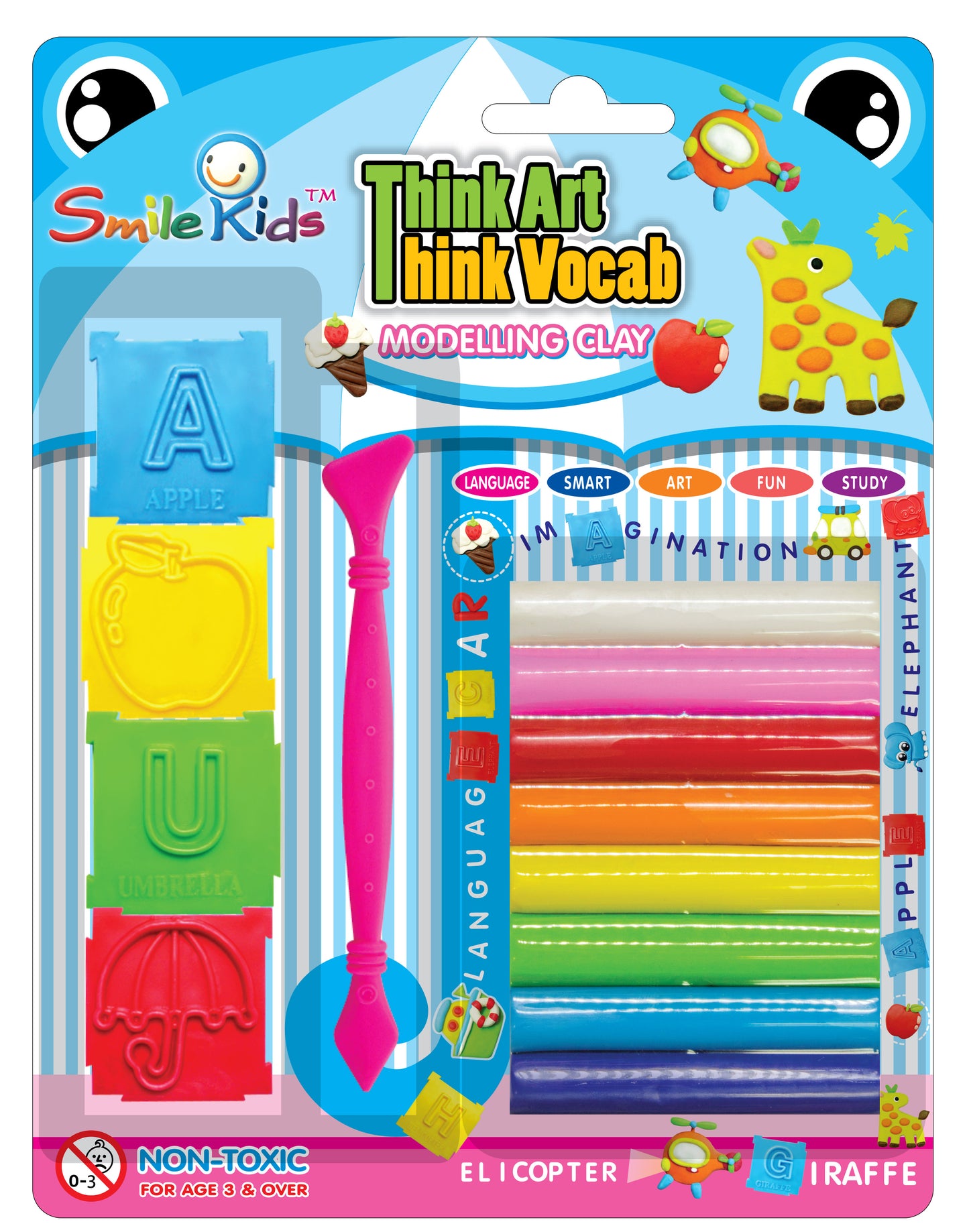 Non-Toxic Smile Kids Clay 8 Pcs