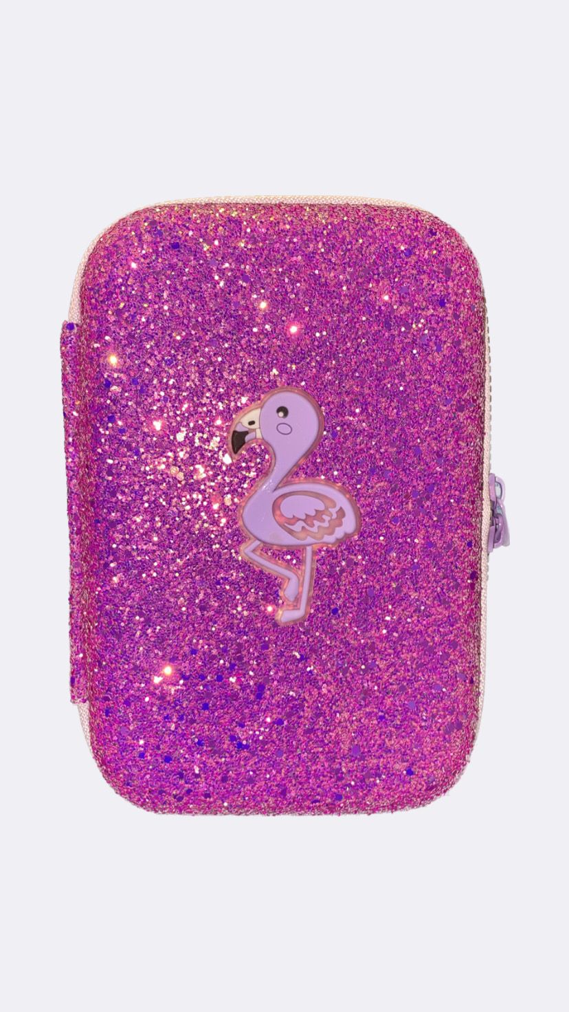 BLING Flamingo Pencil Case