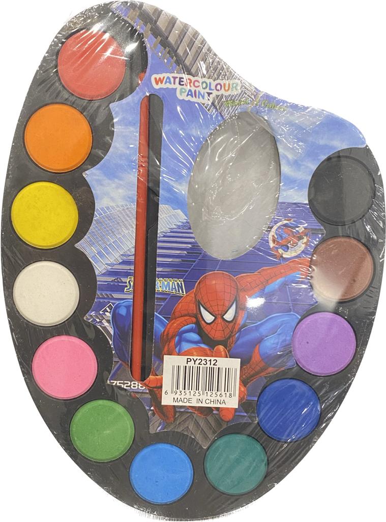 Water Colors on a Palette +Brush