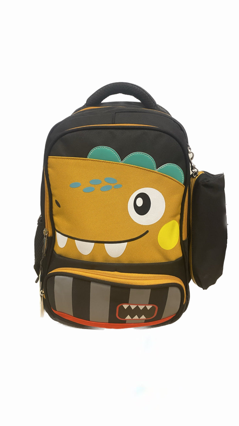 Classic Yellow Dino School Bag Size 17