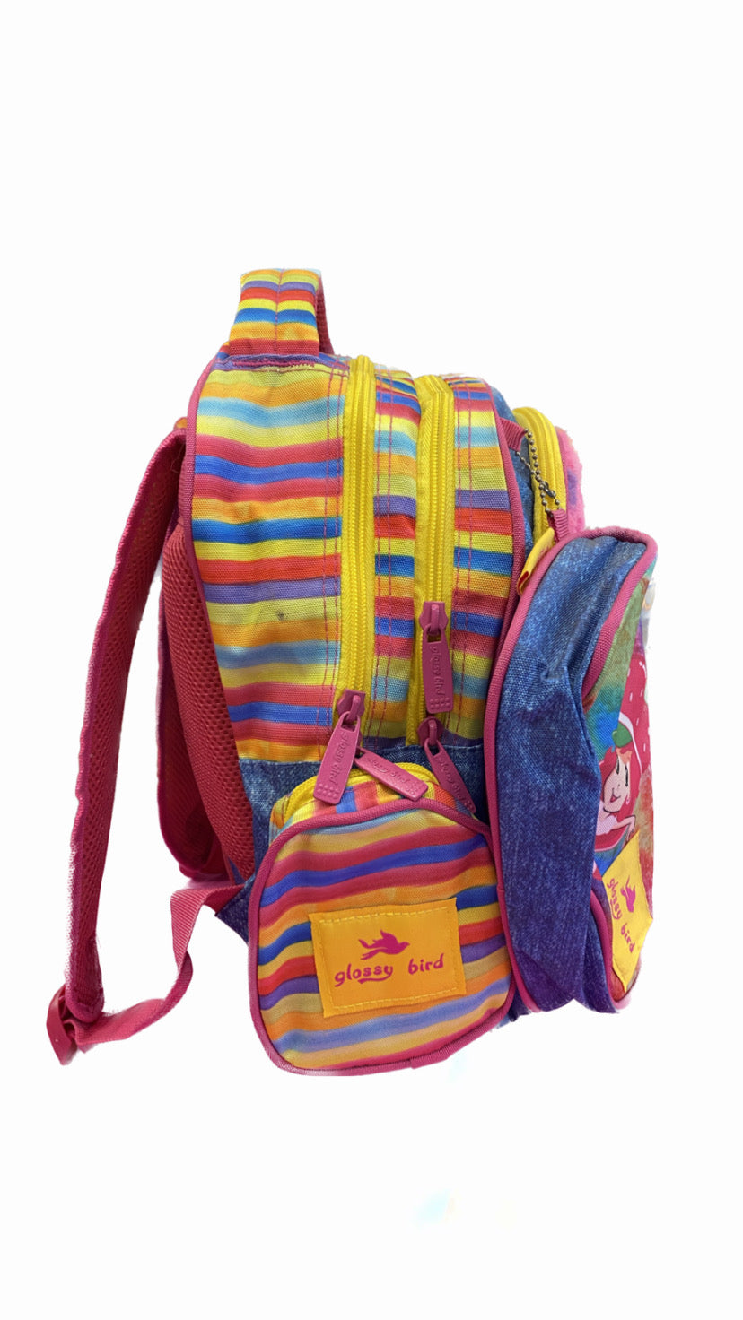 Strawberry Glossy Bird School Bag Size 14