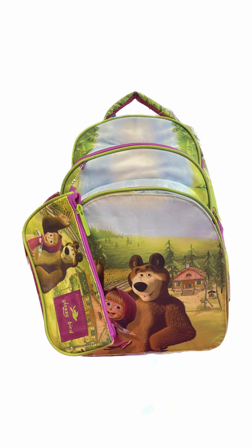 Flipping Masha Glossy Bird School Bag Size 18