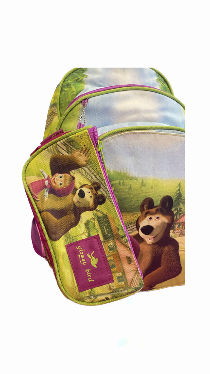 Flipping Masha Glossy Bird School Bag Size 18