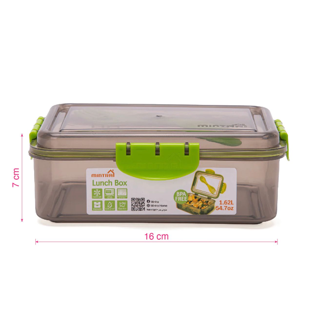 Mintra Lunch box 1.62 L with Fork & Spoon