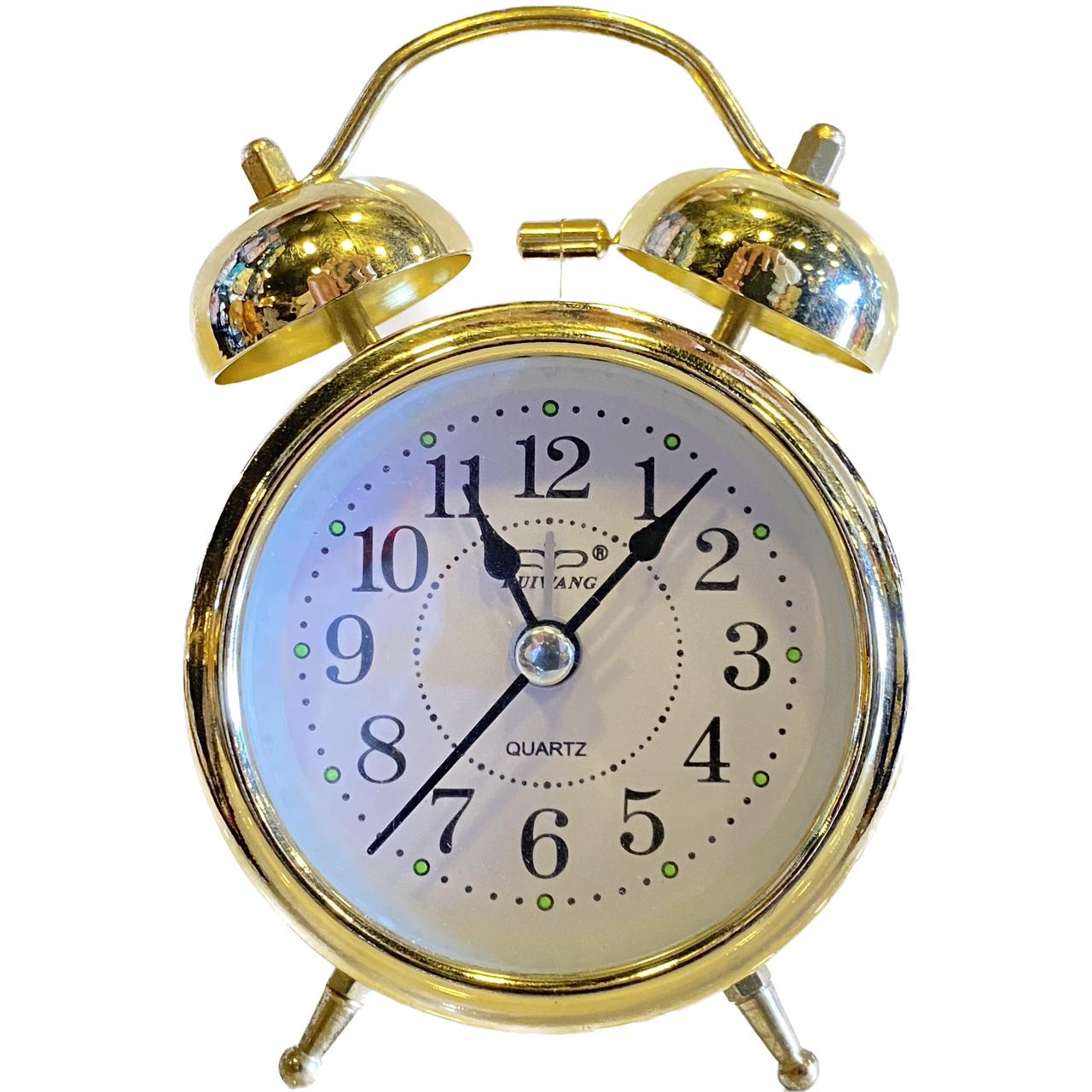 Metallic 3 Inch Alarm Analogue Clock with Twin Bell