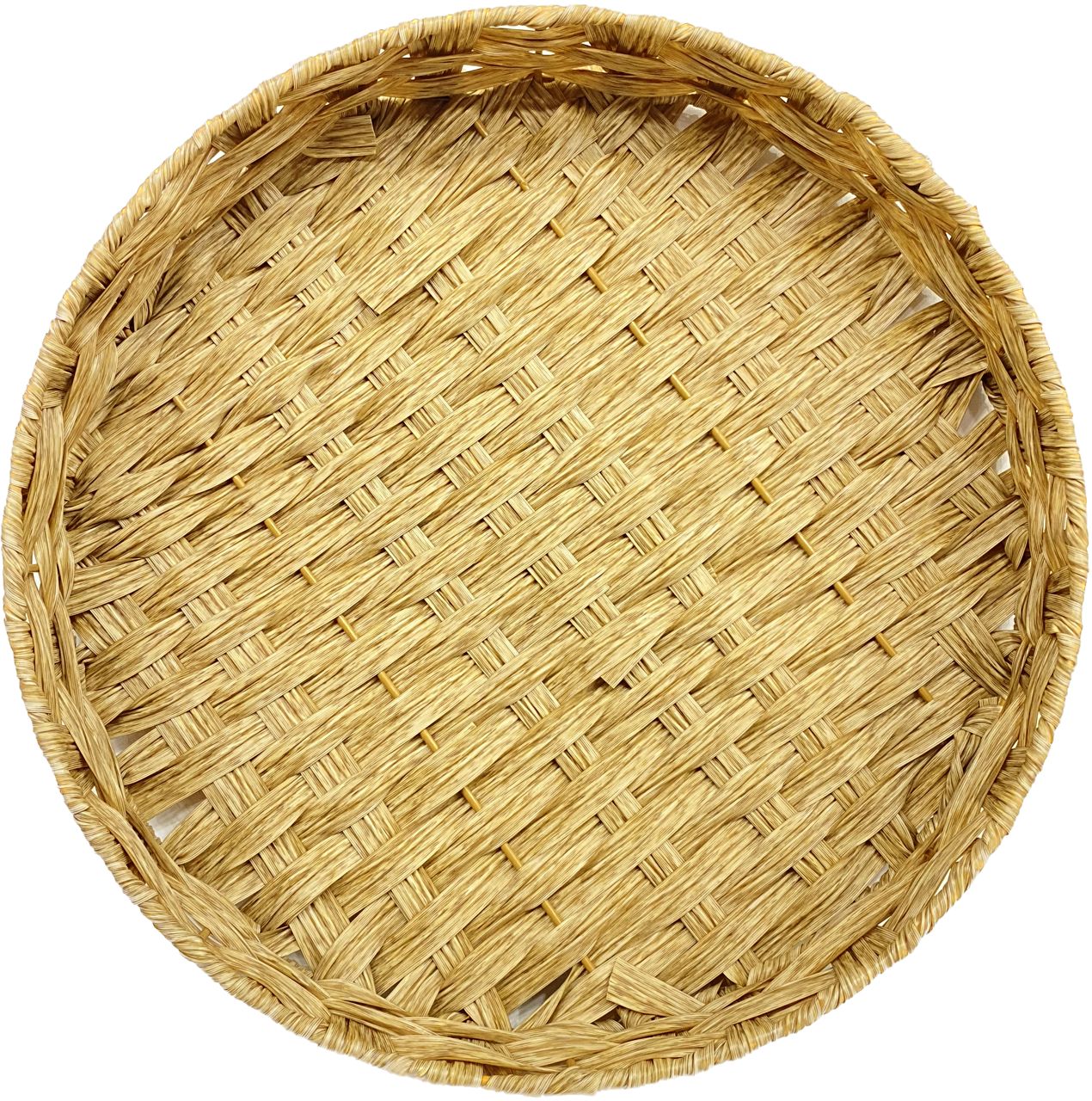 Strong Wicker Circular Tray Set