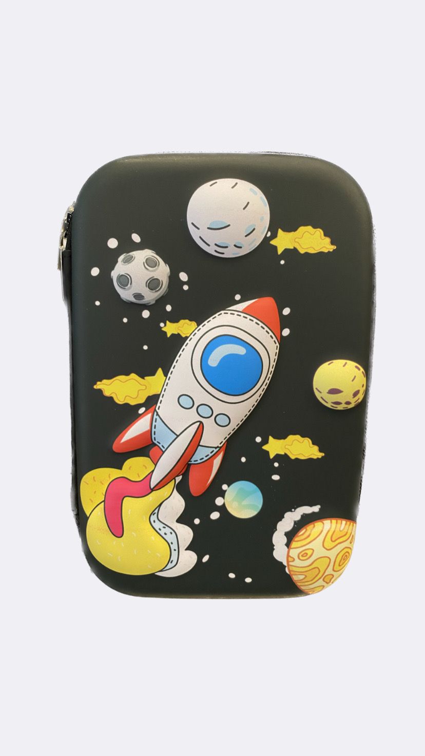 3D Rocket Large Pencil Case