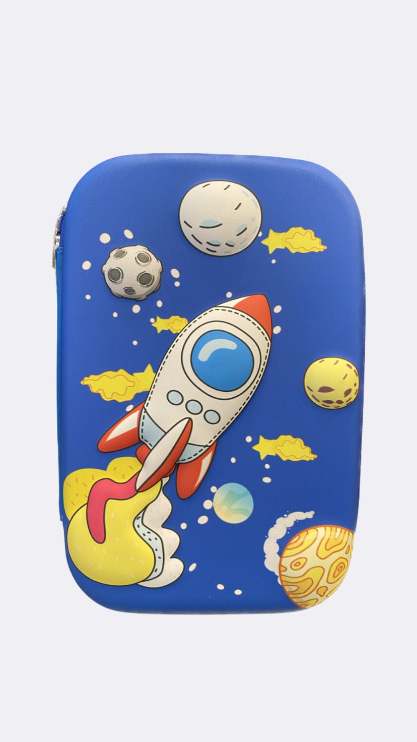 3D Rocket Large Pencil Case