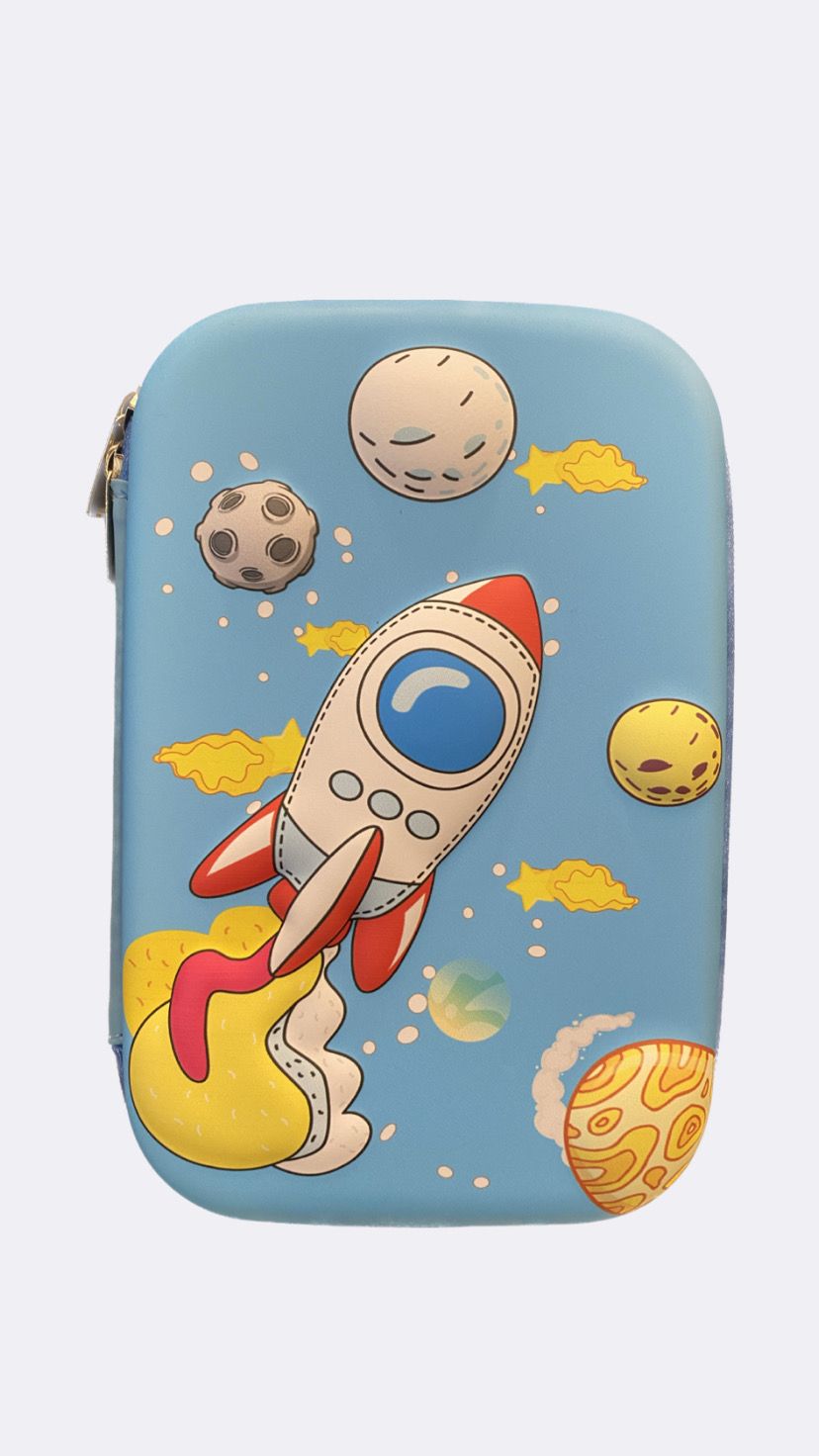 3D Rocket Large Pencil Case
