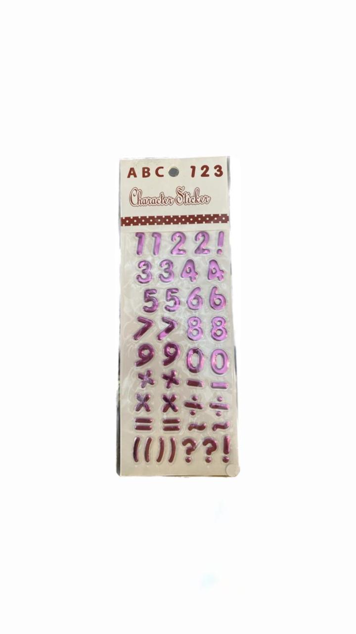 Metallic Numbers Stickers