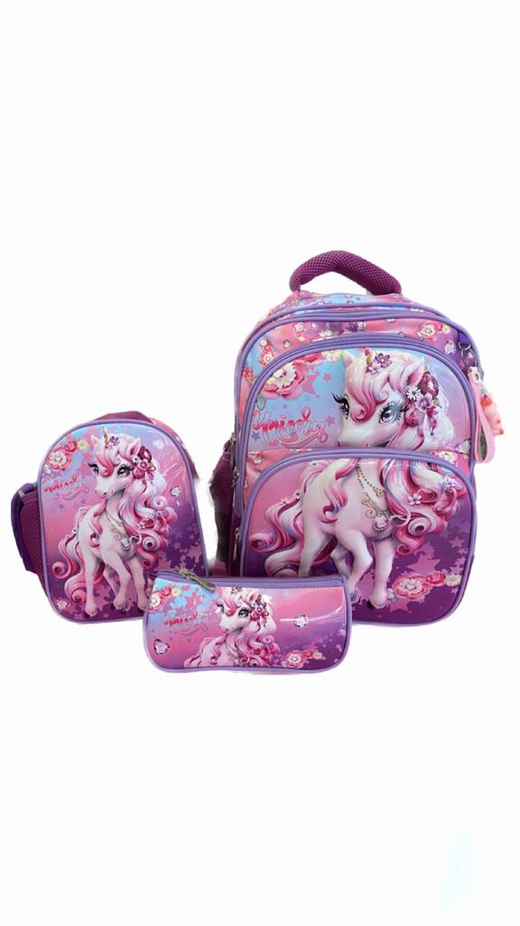 Unicorn Three M School Bag Set Set Size 18