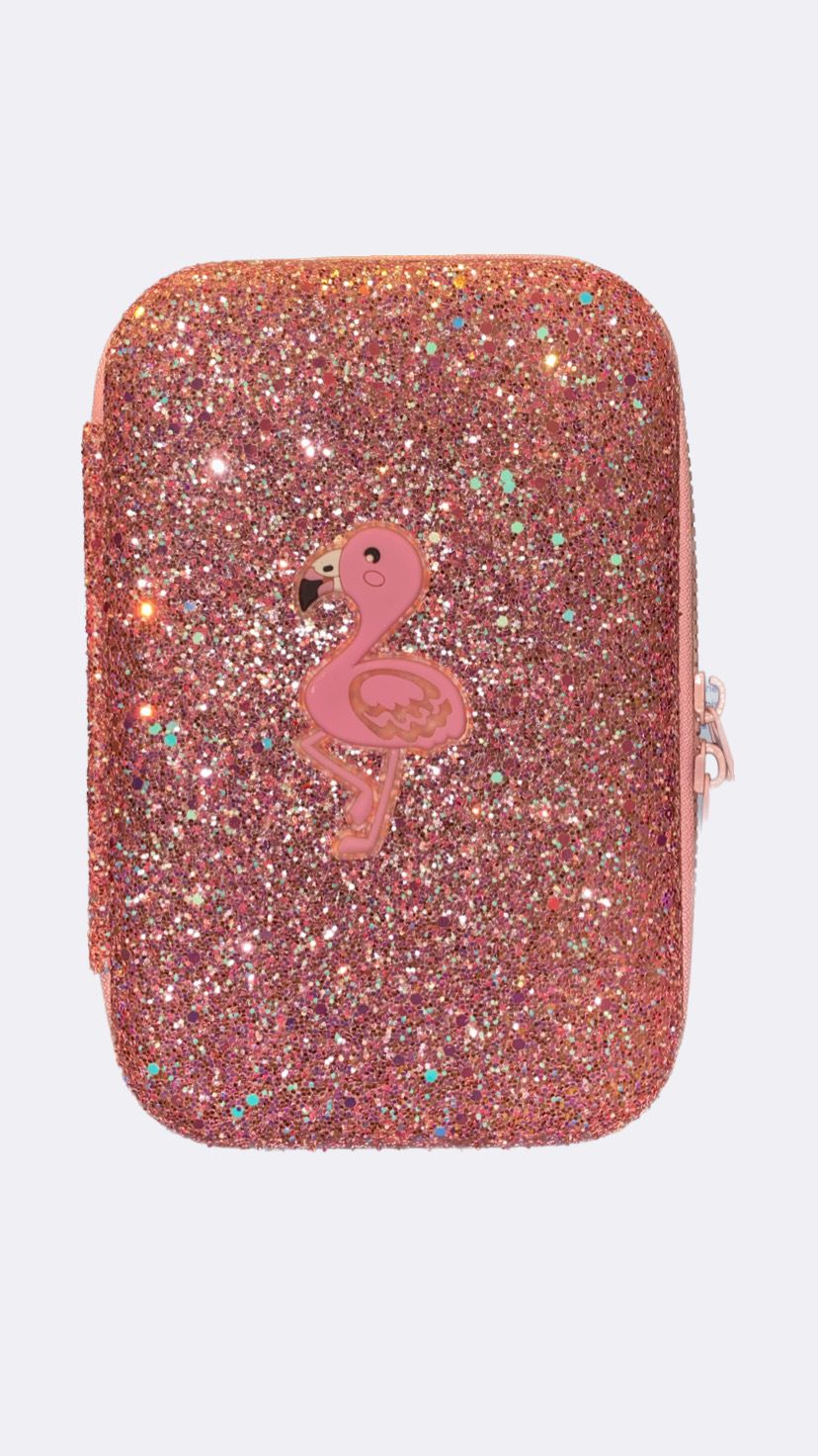 BLING Flamingo Pencil Case