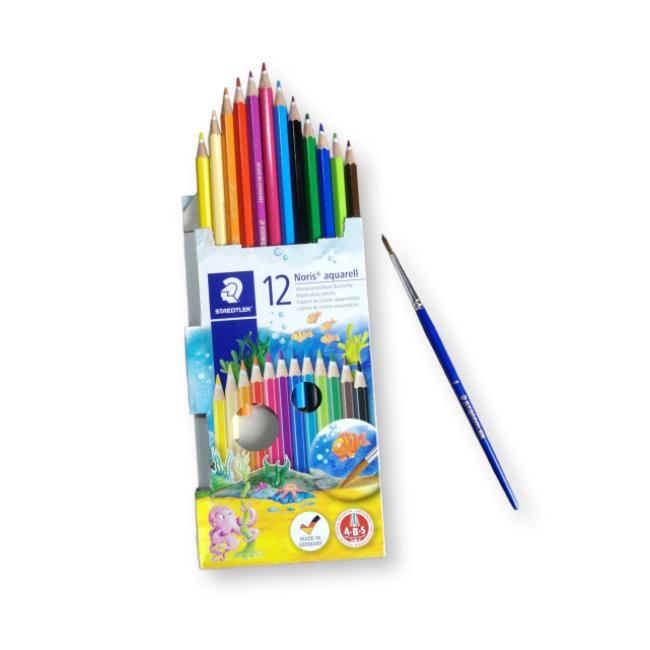 Staedtler Aquarell colored Pencils + Brush 12 pcs