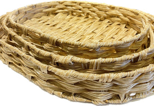 Strong Oval Wicker Tray Set