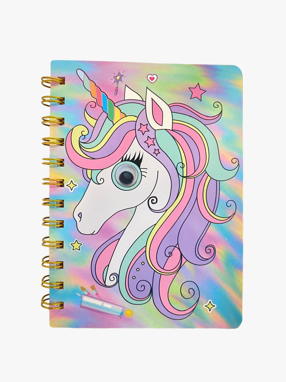 Spiral Unicorn Crazy Eyes Lined Notebook