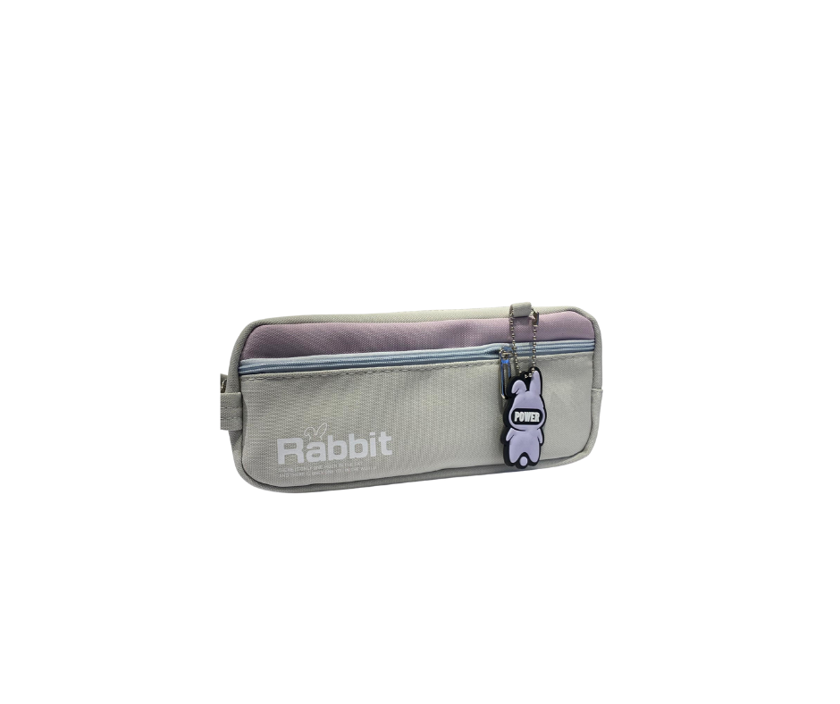 Rabbit Double Zipper Pencil Case