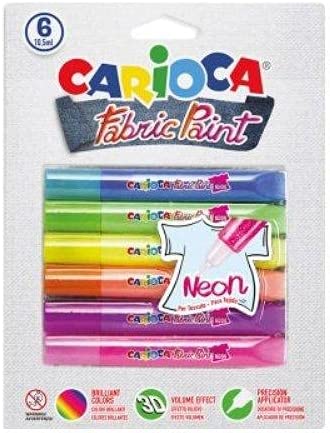 Carioca Fabric Paint Neon _ 6 pens