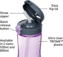 Load image into Gallery viewer, Sistema hydrate  Quick Flip bottle with straw 800ml
