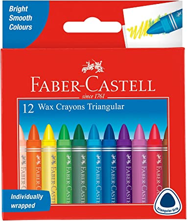 Faber Castle Triangular wax Crayons 12 , 24 pcs