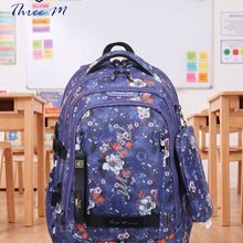 Load image into Gallery viewer, Three M Smart School Bag + Pencil Case 20inch Flory
