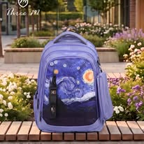 Load image into Gallery viewer, Three M Smart School Bag + Pencil Case 20inch Van Gogh

