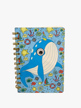 Load image into Gallery viewer, Spiral Dolphin Crazy Eyes Lined Notebook
