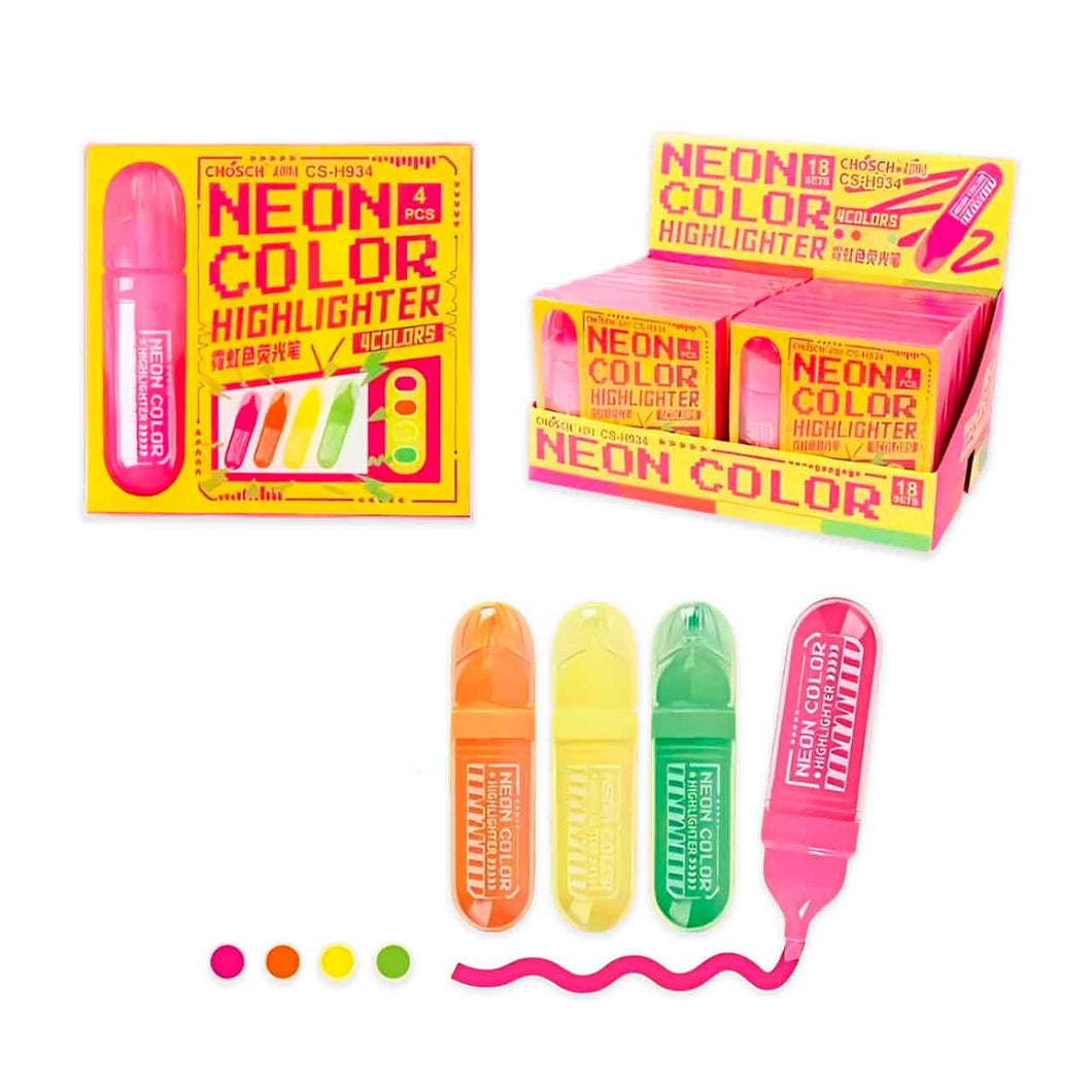 CHOSCH Neon Highlighter Set 4pcs