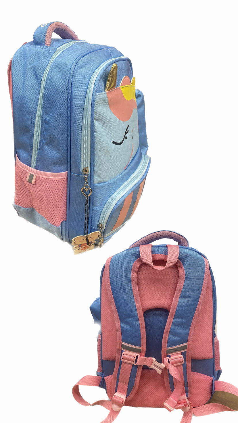 Classic Sky Blue Unicorn School Bag Size 17