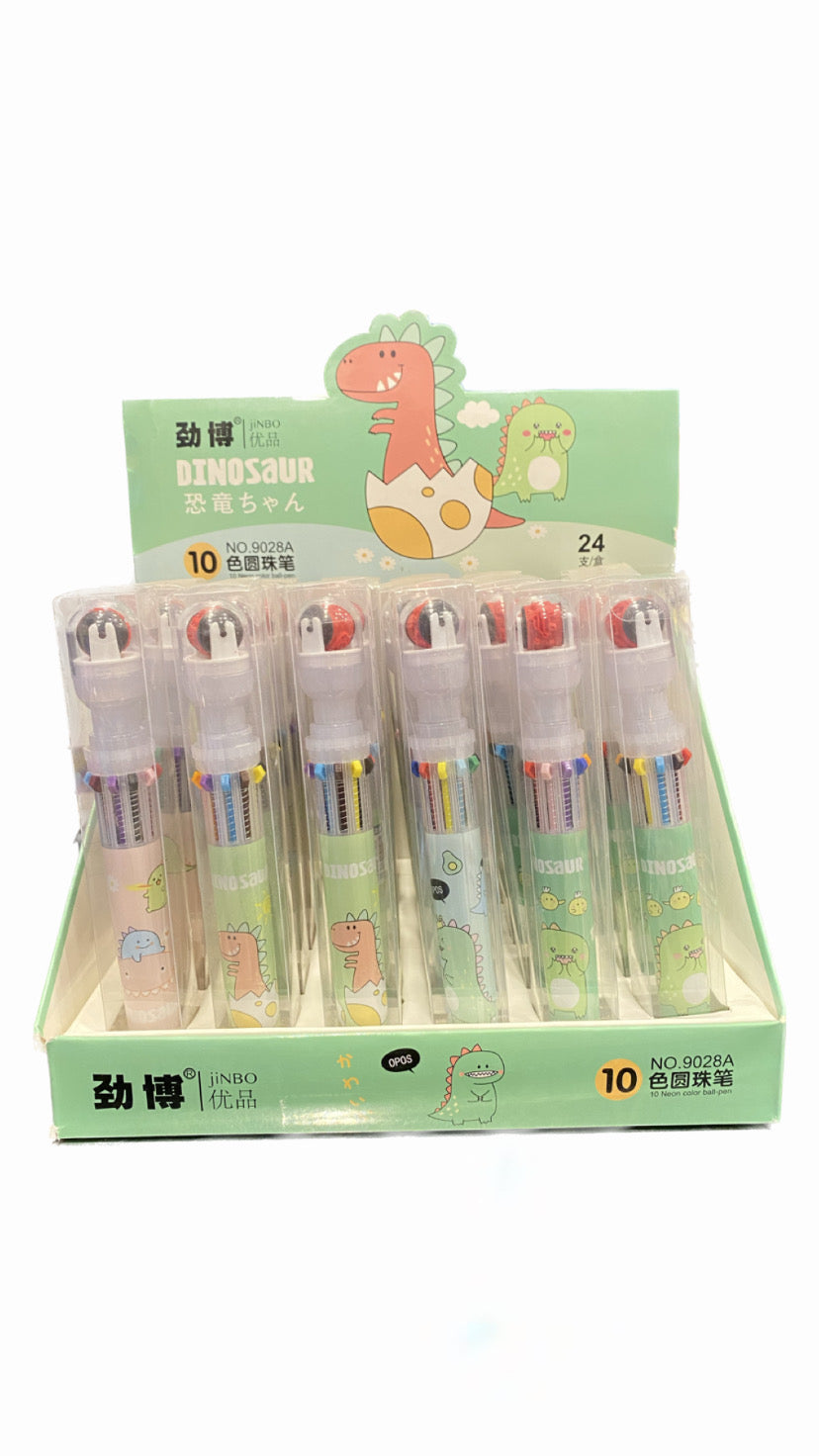 Multiple Colors Pen with Hearts Stamp