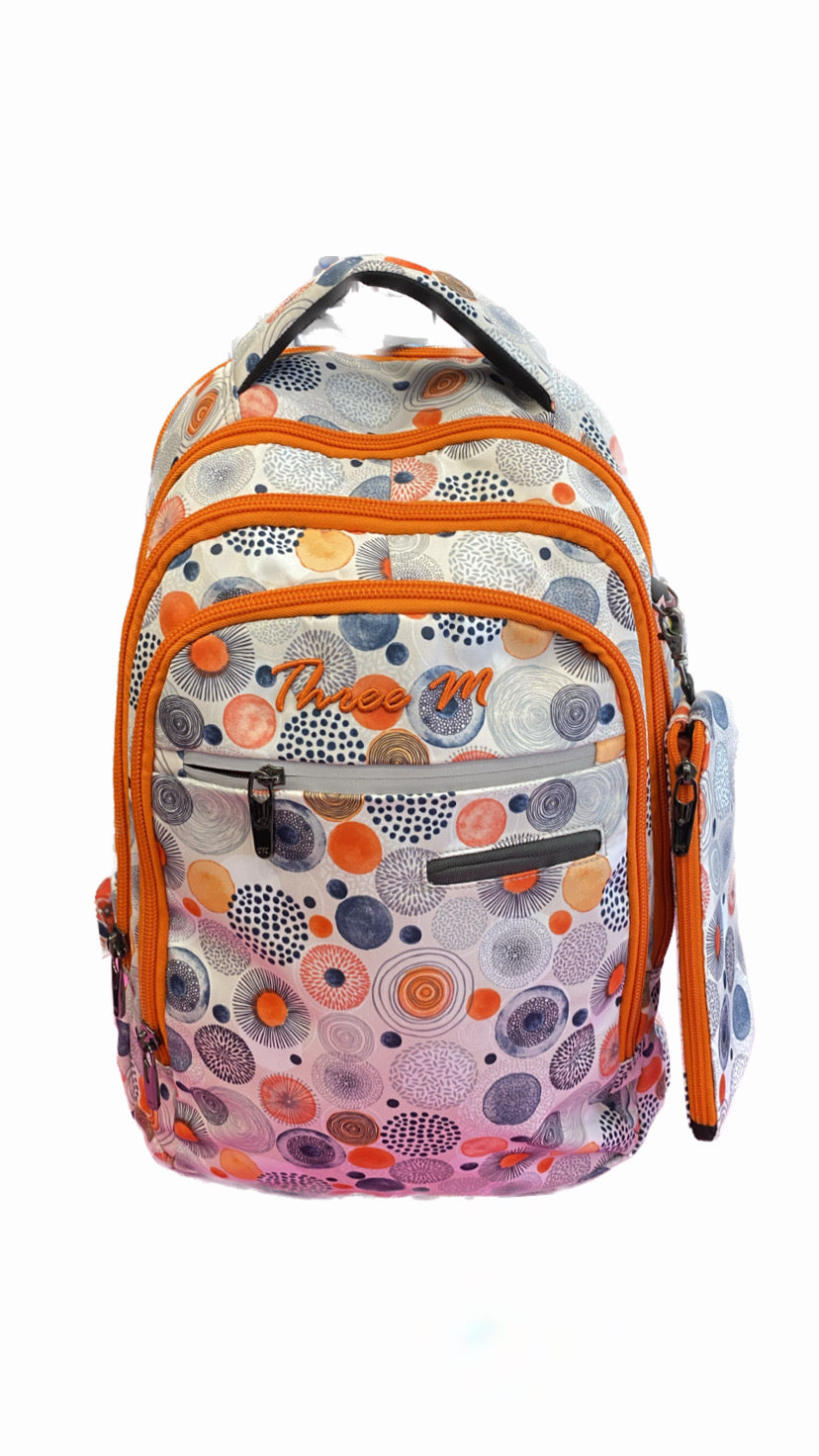 Smart Three M Orange School Bag Size 19