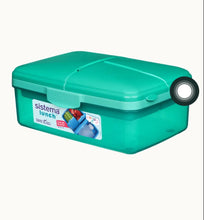 Load image into Gallery viewer, Sistema Lunch Box Slimine Quaddie 1.5L with water bottle
