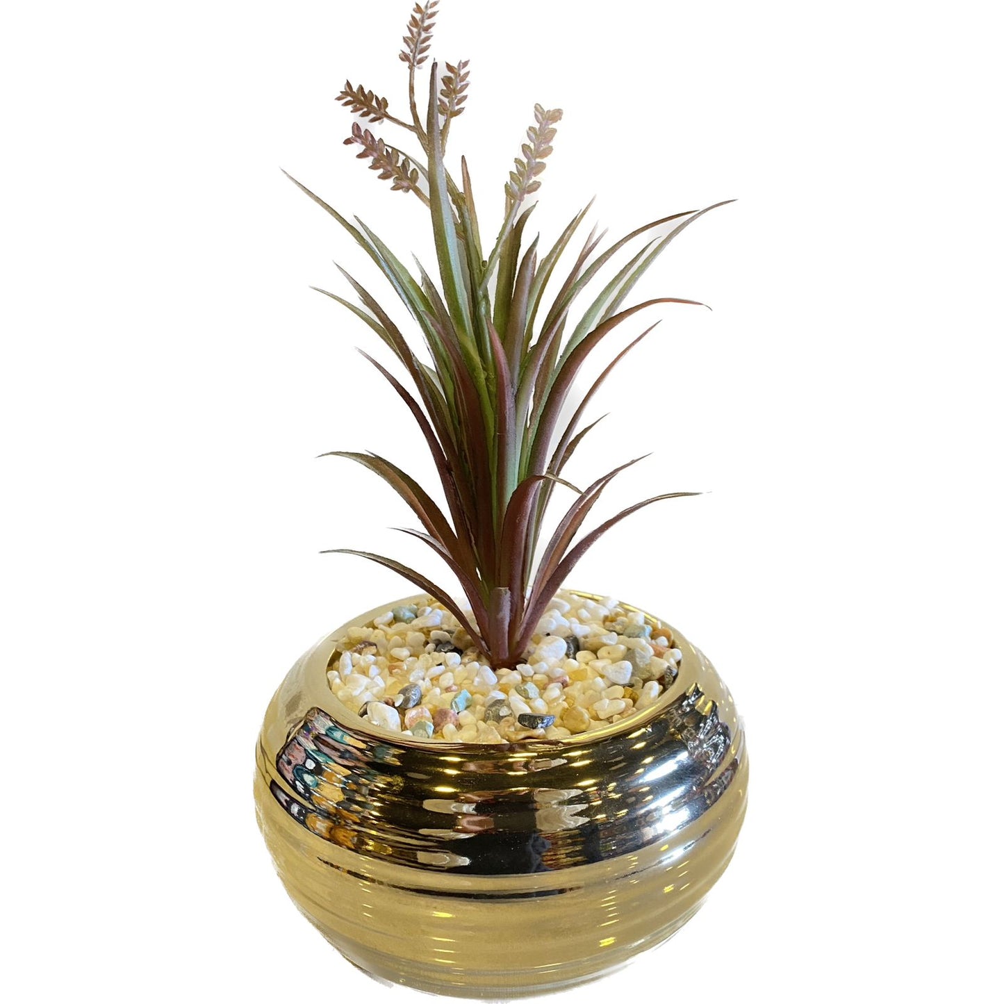 Artificial Decor Plant with Golden Pott
