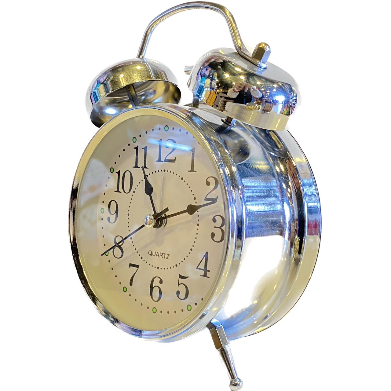 Metallic 4 Inch Alarm Analogue Clock with Twin Bell