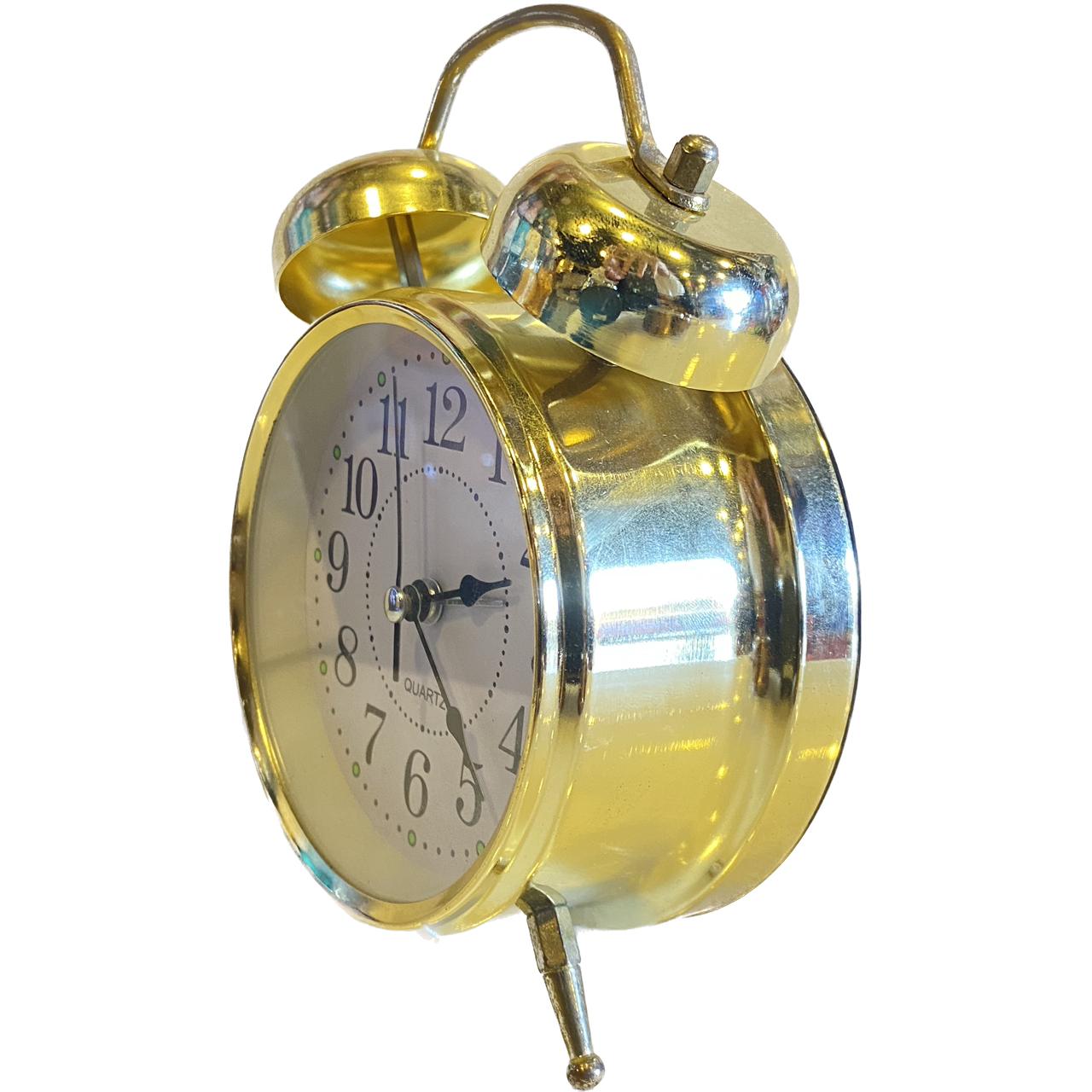 Metallic 4 Inch Alarm Analogue Clock with Twin Bell
