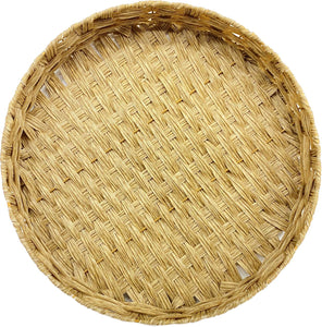 Strong Wicker Circular Tray Set