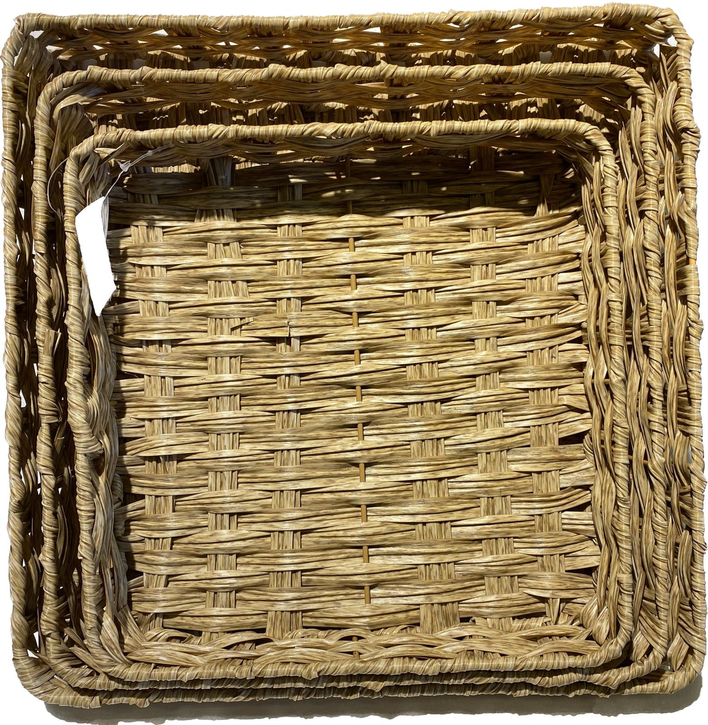 Strong Squared Wicker Tray Set