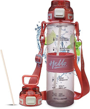 Load image into Gallery viewer, Hello Motivational  Water Plastic Bottle 720 ml with Straw
