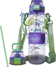 Load image into Gallery viewer, Hello Motivational  Water Plastic Bottle 720 ml with Straw
