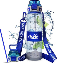 Load image into Gallery viewer, Hello Motivational  Water Plastic Bottle 720 ml with Straw
