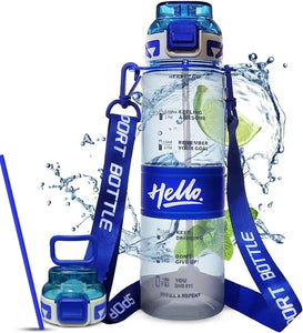 Hello Motivational  Water Plastic Bottle 720 ml with Straw