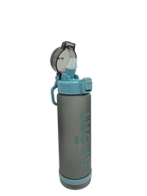 Load image into Gallery viewer, Sport Plastic bottle with rubber Straw with plastic handle 1L
