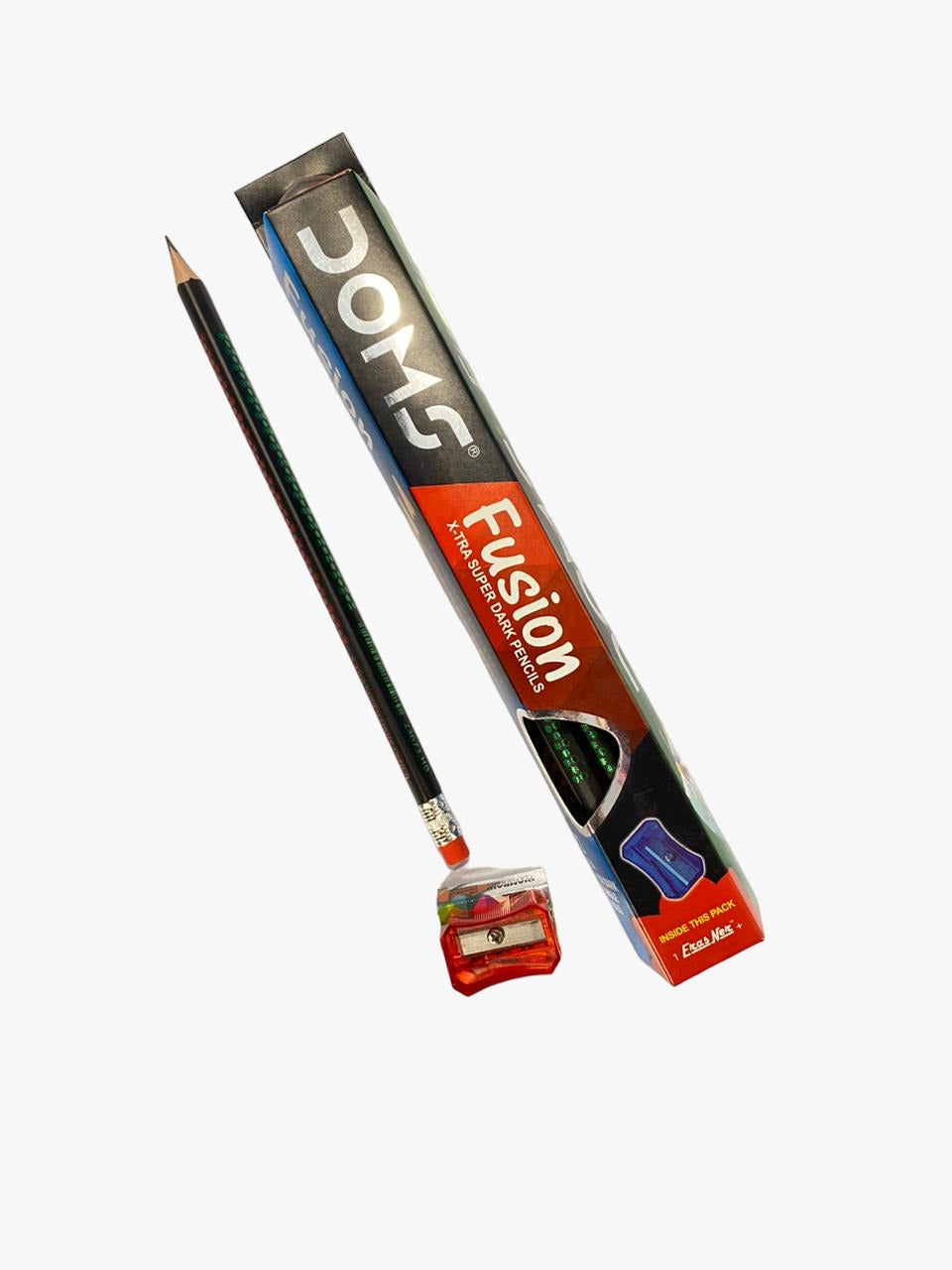 DOMS Fusion 12 Pencils with eraser box + Sharpener