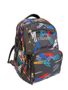 Classic 4 Zippers Bag Size 19- Colorful Black