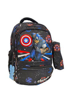 Classic School Bag Size 17 + Pencil Case-Captain America