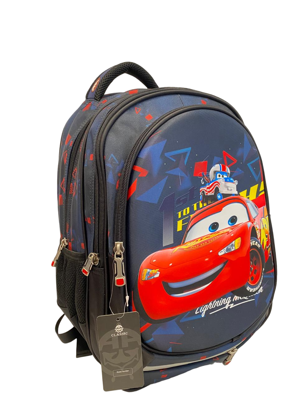AA Classic 3 Zippers School Bag Size 18- Cars