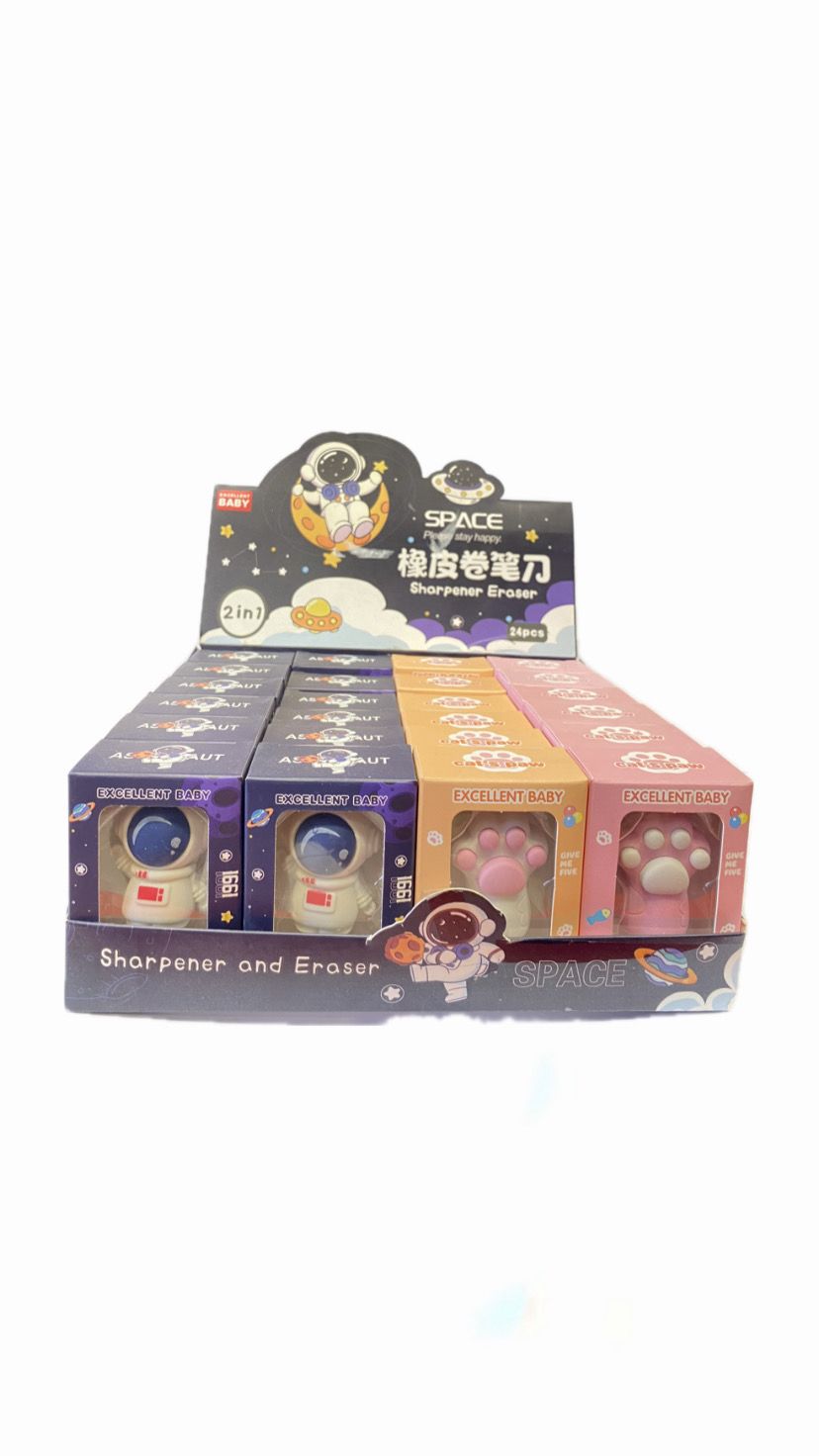 Astro/ Cat Paw Eraser + Sharpener