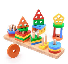 Load image into Gallery viewer, Shaped block column _Montessori Game
