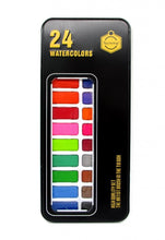Load image into Gallery viewer, Keep Smiling Water colors in a Metal box + Brush 12 , 24 pcs

