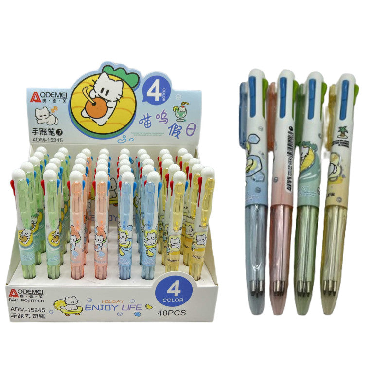 ODEMEI Ball Point 4 Color Pen