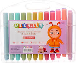 Meenller Macaron Triangle Pastel Markers 12.24 pens